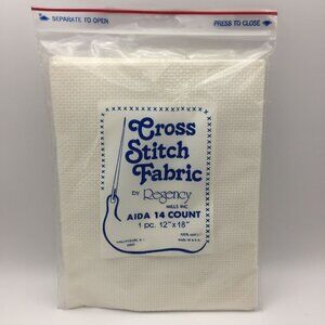 Regency Mills Inc White Cotton Cross Stitch Fabric Aida 14 Count 1 Piece 12"X18"